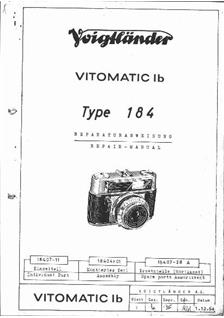 Voigtlander Vitomatic 1 b manual. Camera Instructions.
